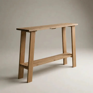 MESA DE COMEDOR EXTENSIBLE EN PORCELANATO Y MADERA DE NOGAL 