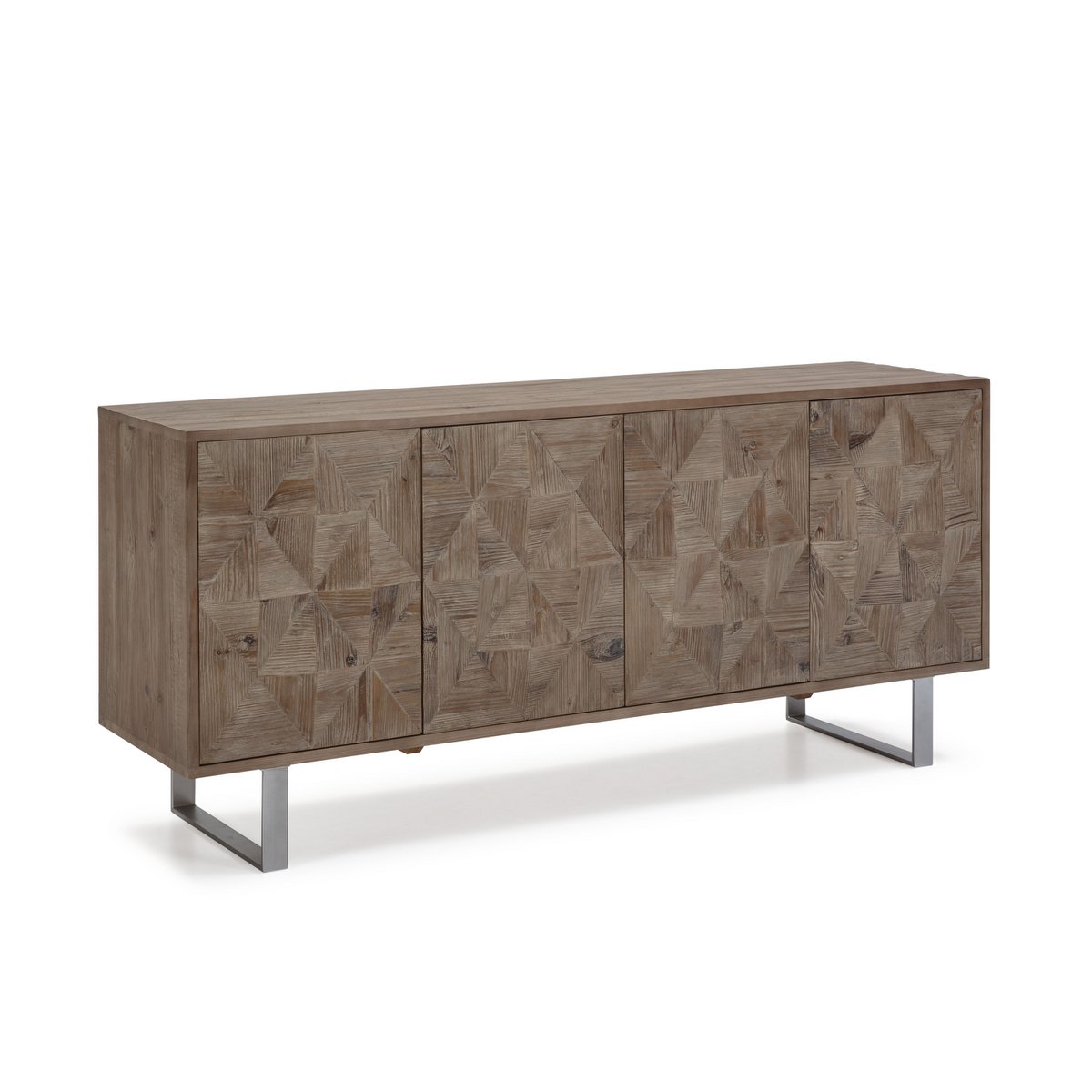 CREDENZA 185X50X86 LEGNO EROSO/METALLO ARGENTO TH1603800