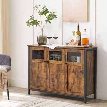 Credenza in marrone vintage e nero