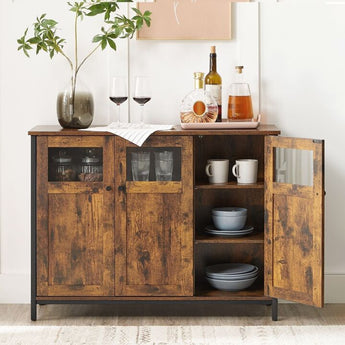 Credenza in marrone vintage e nero