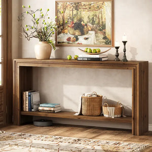 63" consolle in legno massiccio, tavolo d'ingresso