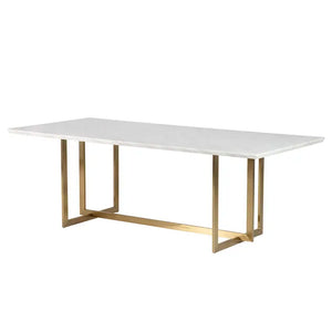 Tavolo da pranzo in marmo e acciaio inox Tebas 220x100x76 cm