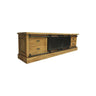 Porta TV Blackburn - 200x42x57 - Naturale/Nero - Teak/metallo - ELIARREDA