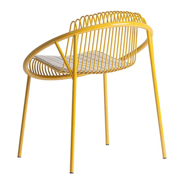 Set di 2 sedie in ferro color senape, di 67x6x74cm