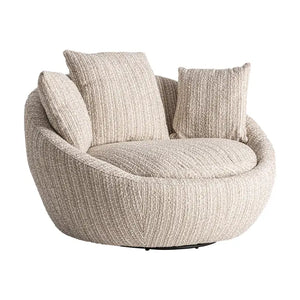 Poltrona in poliestere color beige di 120x106x76cm