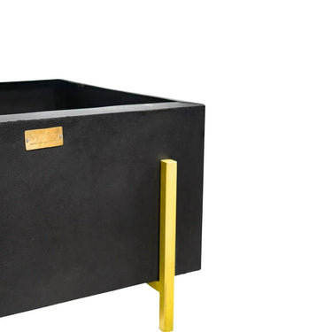 2 Bracieri da esterno Orion in metallo nero e oro, altezza 40 cm x larghezza 62 cm