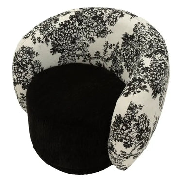Poltrona in tessuto nero, 90x78x74 cm