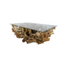 Tavolino - 140x90x44 - Naturale/Sbiancato - Radice di teakLegno/Vetro - ELIARREDA