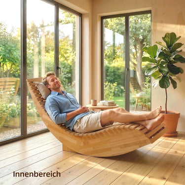 Lettino prendisole in legno di acacia pieghevole ergonomico per giardino