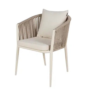 SEDIA IN ALLUMINIO CON CORDA E CUSCINO 57x61x77 CM