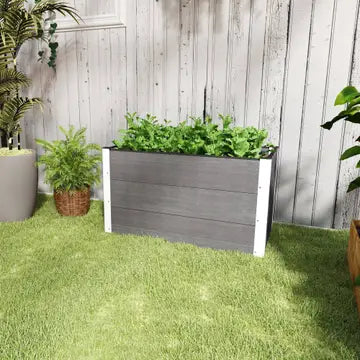 Set di 2 fioriere Aiuola rialzata in alluminio, grigio