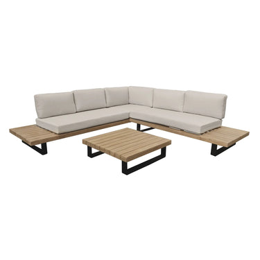 Set di mobili da giardino DOURO con struttura in acacia e cuscini in poliestere due colori