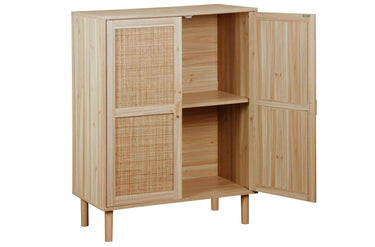 MOBILE BASSO DÉCOR 80 x 40 CM PINO / RATTAN. OK1471 ANKOR