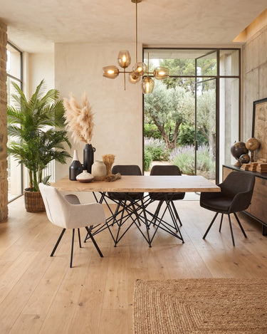 Tavolo in legno massello di rovere e ferro Oakwood 200 cm