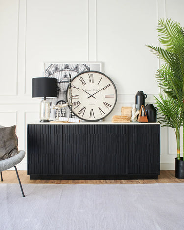 Credenza moderna in legno massello e marmo 5th Avenue 174 cm