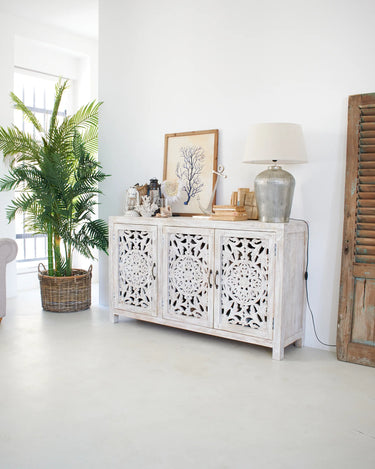 Credenza in legno di mango massello intagliato Jodhpur Big 160 cm