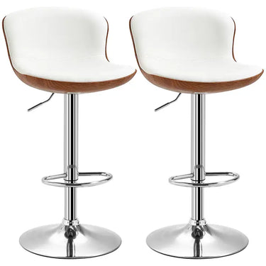 Set da 2 sgabelli da bar, regolabili in altezza, bianco crema