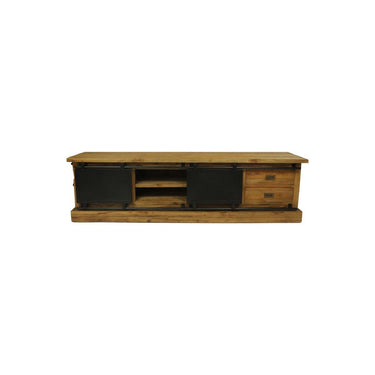 Porta TV Blackburn - 200x42x57 - Naturale/Nero - Teak/metallo - ELIARREDA