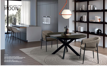 TAVOLO 120 ALLUNGABILE 160 STONES MOON VETROCERAMICA FINITURE VARIE