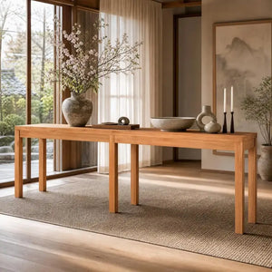 Consolle in legno massiccio da 95", stile country, tavolo dietro il divano