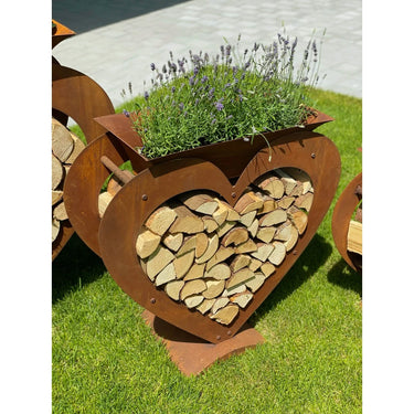 Fioriera porta legna in vero legno Sud Tirol