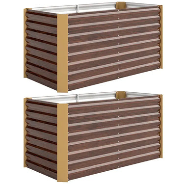Set di 4 Fioriere Letto rialzato 20 x 60 x 60 cm Marrone