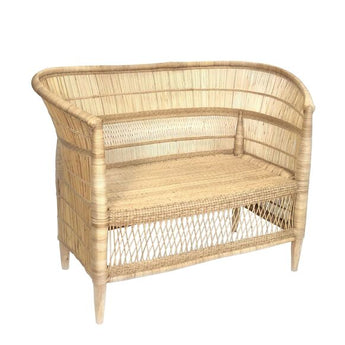 Divano in rattan naturale tradizionale del Malawi 120 x 50 x 85 cm zomba