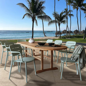 Aruba 5-piece garden lounge set + corner (including cushions) - White - Teak