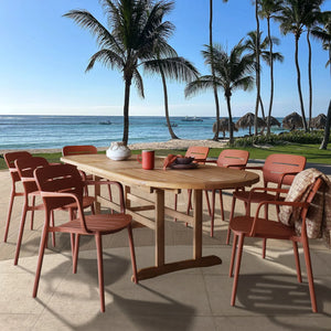 Aruba 5-piece garden lounge set + corner (including cushions) - White - Teak
