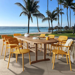 Aruba 5-piece garden lounge set + corner (including cushions) - White - Teak