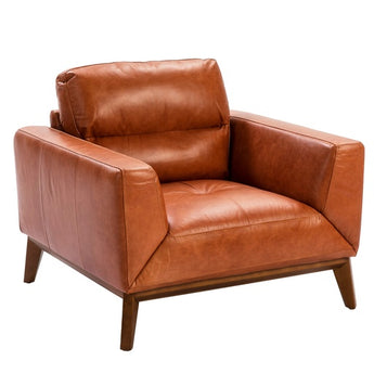 BROWN LEATHER ARMCHAIR