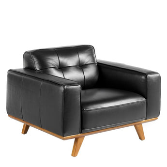 BROWN LEATHER ARMCHAIR