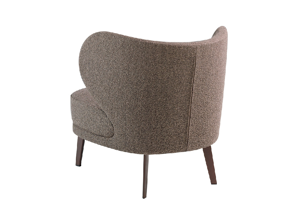 ARMCHAIR COVERED IN FABRIC AND LEGS IN BROWN STEEL