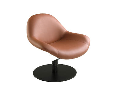 POLTRONA GIREVOLE IN SIMILPELLE MARRONE