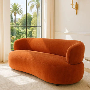 Divano in velluto testurizzato GLOVE Terracotta 231x91x78cm