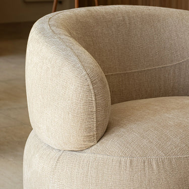 Poltrona girevole GLOVE in velluto testurizzato beige 82x85x72cm