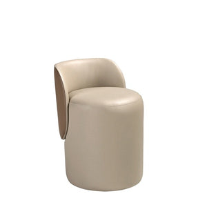 Puff in similpelle visone e marrone