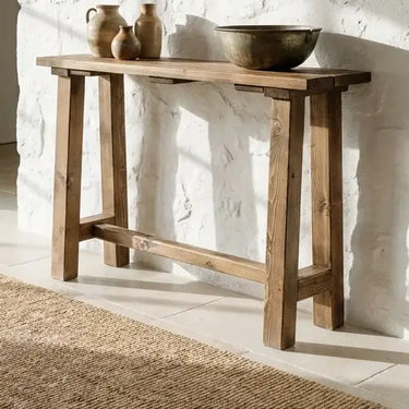 MESA DE COMEDOR EXTENSIBLE EN PORCELANATO Y MADERA DE NOGAL 
