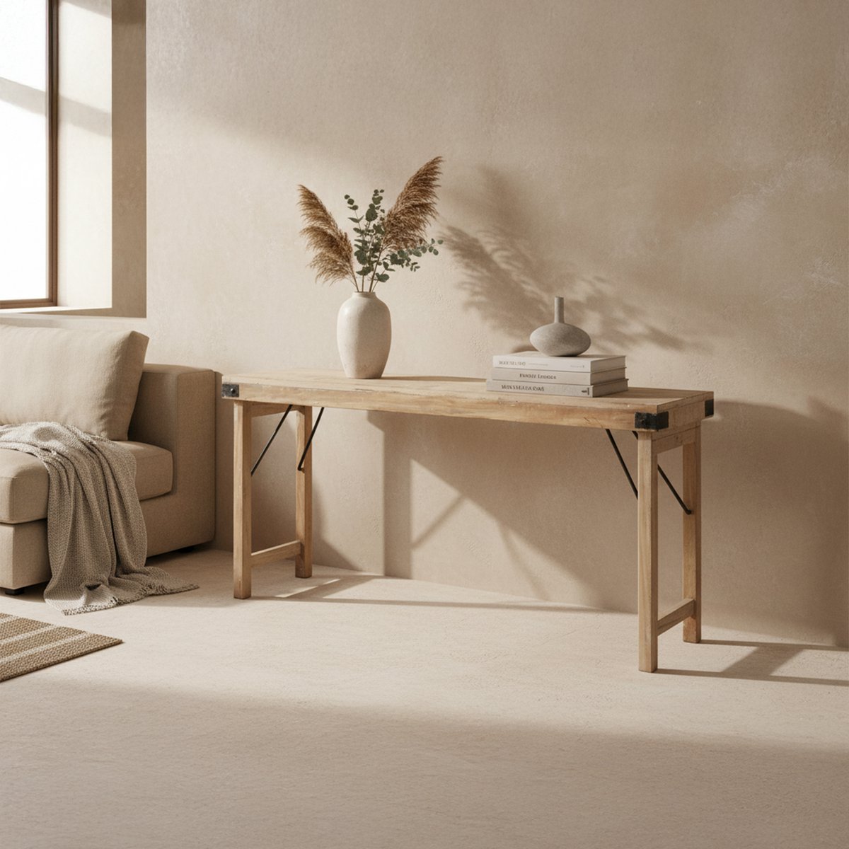 Consolle/tavolo da parete Limewash pieghevole