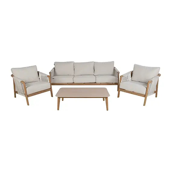 SET 4 PEZZI GIARDINO DIVANI E TAVOLO DA CENTRO