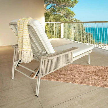 Aruba 5-piece garden lounge set + corner (including cushions) - White - Teak