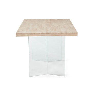TAVOLO DA PRANZO AIR V 160 x 90 CM LEGNO DI ROVERE NORDISH / GAMBE IN VETRO. OK1426