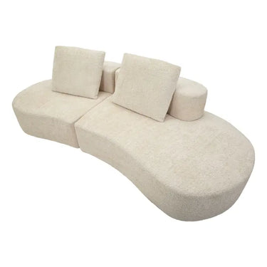 Divano in tessuto bianco, 238x92x78 cm