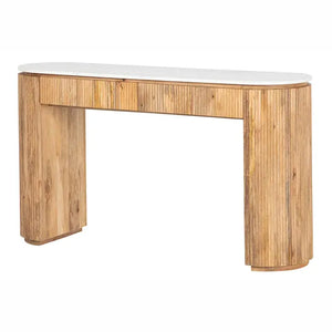 Consolle in legno di mango e marmo Tyla 140x40x80 cm