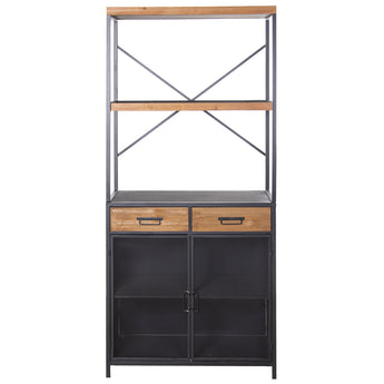 HIGH OPEN SIDEBOARD WITH 2 DOORS AND TWO SHELVES