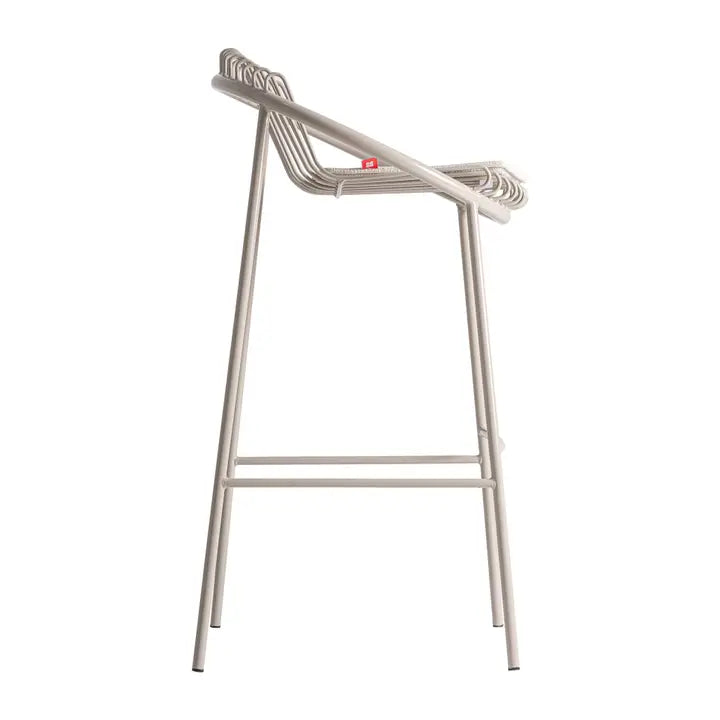 Set di 2 sgabelli in ferro color grigio, di 51x53x97 cm
