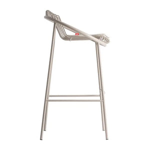 Set di 2 sgabelli in ferro color grigio, di 51x53x97 cm