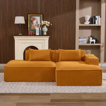 Divano angolare 3 posti in velluto diversi colori design panoramico (235 cm) CASCADEMERI acquisto minimo 2 pezzi
