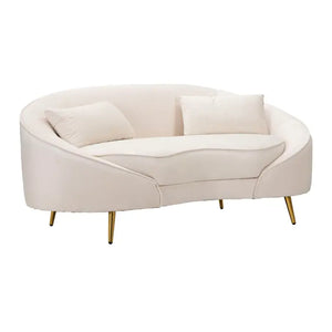 Divanetto in tessuto crema, 148x84x68 cm