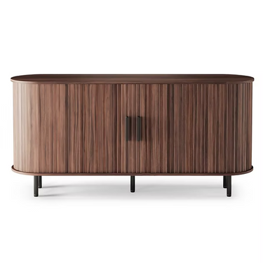 Credenza EPIQUE, arrotondata, lamelle, noce scuro